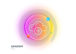 Cloud computing line icon. Internet data storage sign. Gradient blur button. Vector