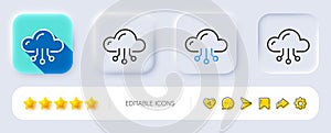 Cloud computing line icon. Internet data storage sign. Neumorphic buttons. Vector