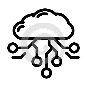 cloud computing line icon vector illustration