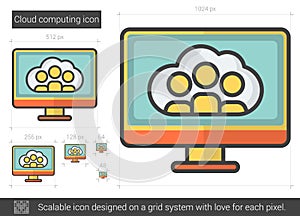 Cloud computing line icon.
