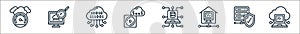 cloud computing line icons. linear set. quality vector line set such as cloud computing, data protection, local network, computer
