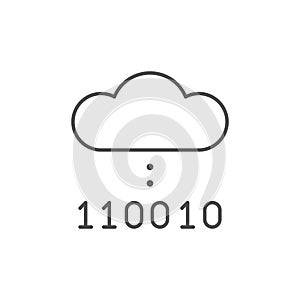 Cloud computing line outline icon