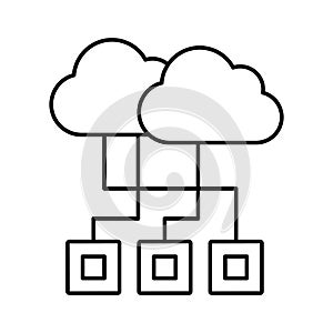 Cloud computing Line Vector icon which can easily modify or edit