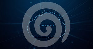 Cloud computing. Lines, triangles and particle style design. Illustration vector