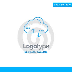 Cloud, Computing, Link, Data Blue Business Logo Template