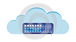 Cloud Computing with Loading Bar Vector Icon for Data Progress, vector design Generative AI
