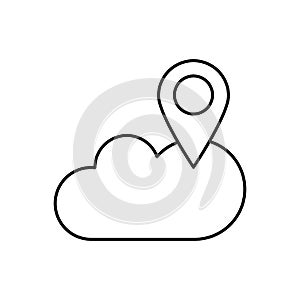 Cloud computing, location, SEO icon. Simple line, outline vector elements of commerce icons for ui and ux, website or mobile