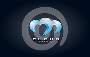 Cloud computing logo icon design