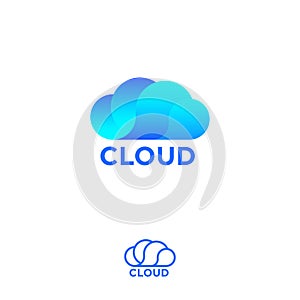 Cloud computing logo. Cloud storage logo. Chat or network icon.