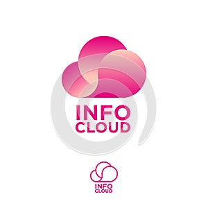 Cloud computing logo. Cloud storage logo. Chat or network icon.