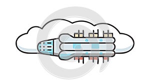 Cloud computing with mobile device integration. Digital accessibility. vector design Generative AI