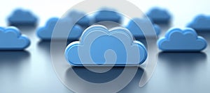 Cloud Computing Network, Abstract Representation of Digital Storage and Online Connectivity.