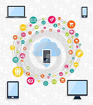 Cloud computing network concept