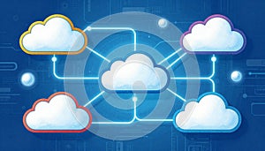 Cloud computing network with connected servers and data storage