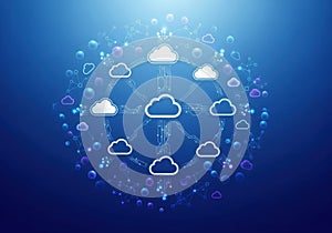 Cloud computing network with connected servers and data storage