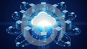 Cloud computing network with connected servers