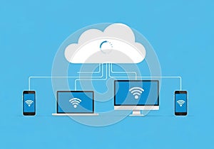 Cloud computing network connecting devices for wireless data access and storage