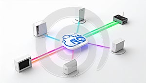 Cloud Computing Network Connecting Digital Devices