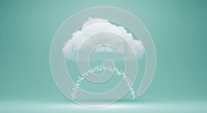 Cloud computing network connection concept. Digital transformation.