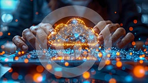 Cloud Computing and Network Connectivity Concept. Generative ai