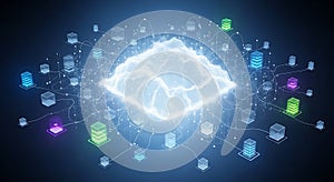 Cloud Computing Network and Data Flow Concept
