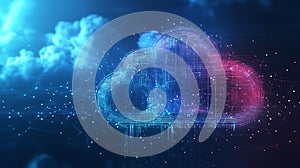 Cloud Computing Network with Data Flow Connections and Abstract Technological Design