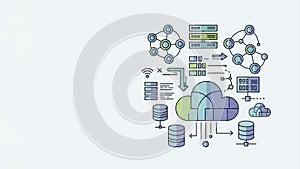 Cloud Computing Network and Data Storage Technology Diagram