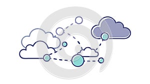 Cloud Computing Network with Data Transfer Icons vector design Generative AI