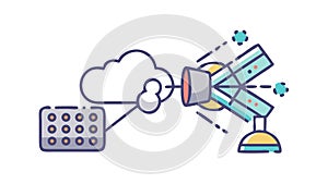 Cloud Computing Network Data Vector, Digital Information System, vector design Generative AI