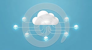 Cloud computing network diagram data storage technology infrastructure connection system concept vector design