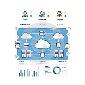 Cloud Computing Network Diagram Infographic
