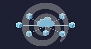 Cloud computing network diagram infrastructure data storage server connection technology solution design