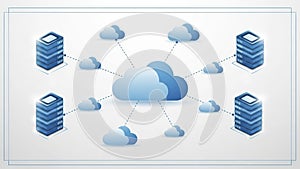 Cloud Computing Network Diagram with Servers and Data Centers