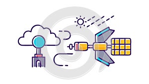 Cloud Computing Network Diagram Vector, vector design Generative AI