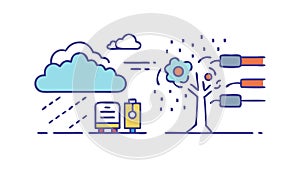 Cloud Computing Network Diagram, vector design Generative AI