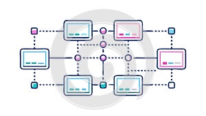 Cloud Computing Network Diagram Vector Icon, vector design Generative AI