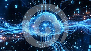 Cloud Computing Network with Digital Data Streams and Connected Nodes Technology Concept