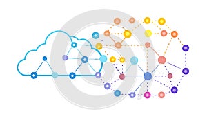 Cloud Computing Network Icon, Data and Connectivity Vector, vector design Generative AI