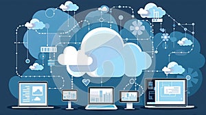 Cloud Computing Network Illustrated Concept With Devices