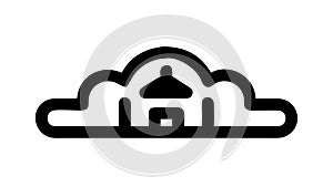 Cloud Computing Network Infrastructure Digital Data Storage Icon, vector design Generative AI