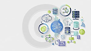 Cloud Computing and Network Infrastructure Technology Icons