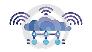 Cloud Computing Network: Interconnected Data Flow System, vector design Generative AI