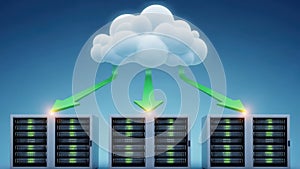 Cloud computing network isolated on white background