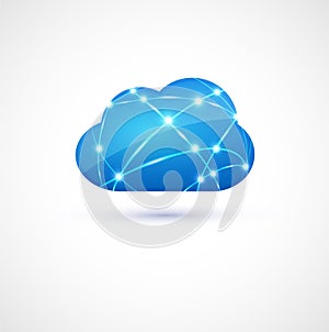 Cloud computing with network line concept, vector & illustration