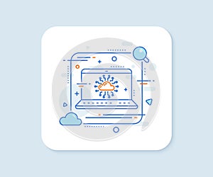 Cloud computing network line icon. Internet data storage sign. Vector