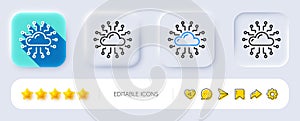 Cloud computing network line icon. Internet data storage sign. Neumorphic buttons. Vector