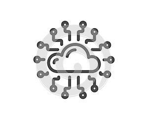 Cloud computing network line icon. Internet data storage sign. Vector