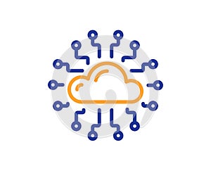 Cloud computing network line icon. Internet data storage sign. Vector
