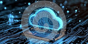 Cloud Computing Network with Multiple Devices and Digital Circuits Representing Data Transfer