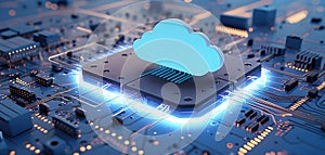 Cloud computing and network security concept, 3d rendering,conceptual image
